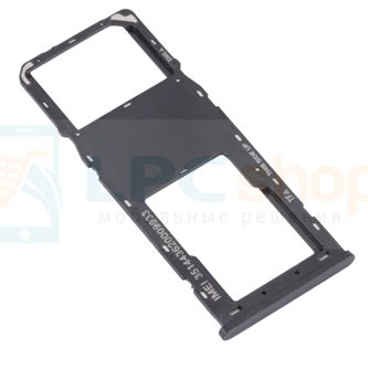 Лоток сим карты для Alcatel 1V (6002) 2021 Черный (версия 1Sim)