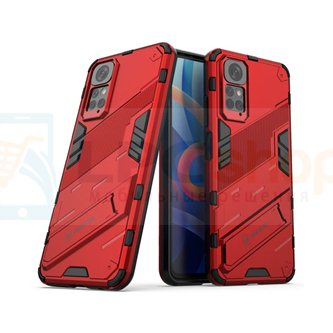 Защитный чехол - накладка для Xiaomi Redmi Note 11 / Note 11S Global  / Punk Armor / с подставкой Красный / Пластиковый