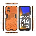 Защитный чехол - накладка для Xiaomi Poco M4 Pro 4G  / Punk Armor / с подставкой Оранжевый / Пластиковый