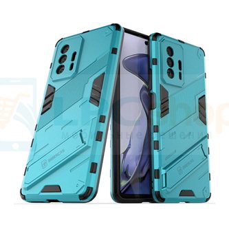 Защитный чехол - накладка для Xiaomi Mi 11T / 11T Pro  / Punk Armor / с подставкой Синий / Пластиковый