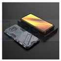 Защитный чехол - накладка для Xiaomi Poco X3 / X3 Pro / Punk Armor / с подставкой Серый / Пластиковый