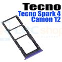 Контейнер сим карты для Tecno Spark 4 / Camon 12 KC2 KC8 CC7 Фиолетовый