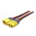 Кабель с разьемом XT60H / 2pin / 10см / мама+папа / 14AWG с холдерами