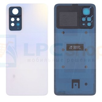Крышка(задняя) для Xiaomi Redmi Note 11 Pro 4G  / 5G Белая(Polar White) ОРИГ (нижнее сткело камеры от 2201116SG)