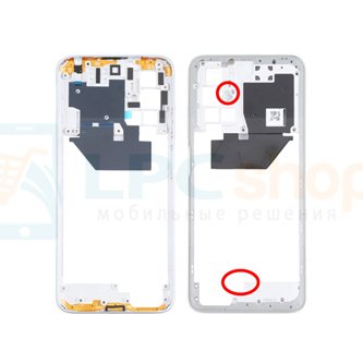Средняя часть Xiaomi Redmi 10 Prime 21061119BI / Redmi Note 11 4G 21121119SC Серебро (версия B)