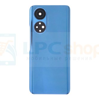 Крышка(задняя) для Huawei Honor X7 Синяя глянцевая + Стекло камеры