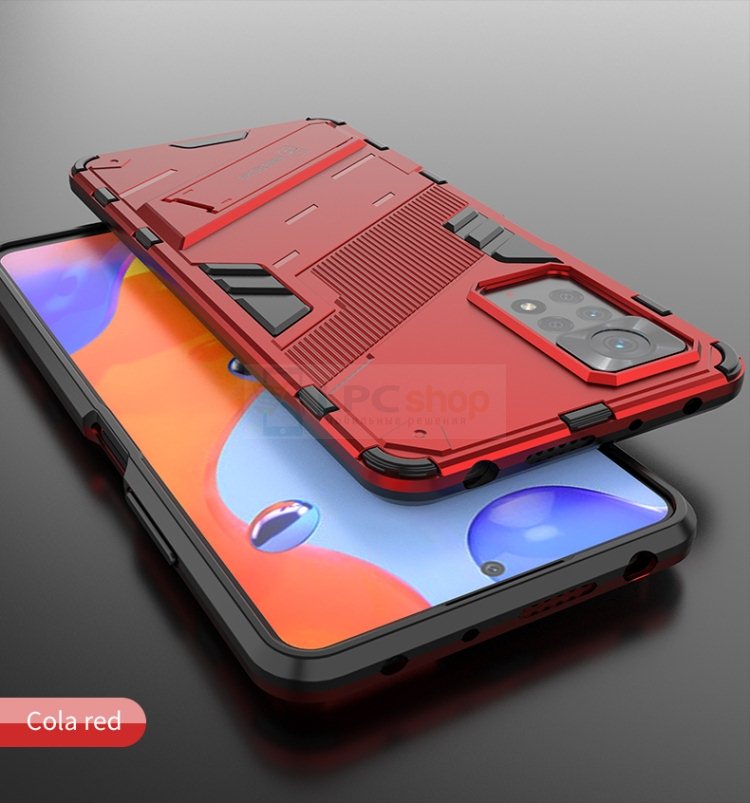 Чехол - накладка для Xiaomi Note 11 Pro 4G / 5G  / BIBERCAS / с подставкой Красный / Пластиковый / Защитный