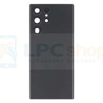 Крышка(задняя) для Samsung S22 Ultra S908B Черная + стекло камеры