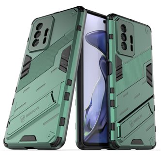 Чехол - накладка для Xiaomi Mi 11T / 11T Pro  / BIBERCAS / с подставкой Темно-зеленый / Пластиковый / Защитный