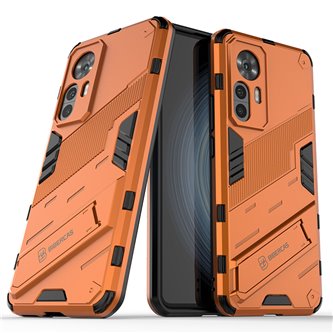 Чехол - накладка для Xiaomi 12T / 12T Pro / BIBERCAS / с подставкой Оранжевый / Пластиковый / Защитный
