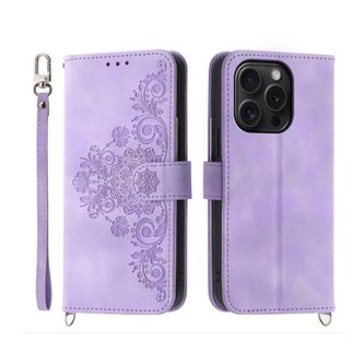 Чехол книжка для iPhone 15 Pro кошелек / подставка Фиолетовый