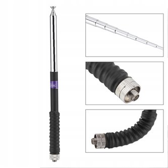 Телескопическая антенна для рации Baofeng UV-5R / 82 / 9R (FP10120 50Ват 21-130см SMA-female)