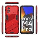 Чехол - накладка для Xiaomi Poco M4 Pro 4G  / BIBERCAS / с подставкой Красный / Пластиковый / Защитный