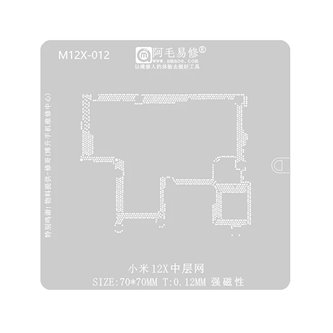 AMAOE BGA Трафарет (M12X-012) Xiaomi 12X для платы 0.12мм средний уровень