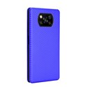 Чехол книжка для Xiaomi Poco X3 NFC / X3 Pro Синий (текстура карбон)