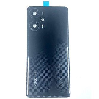 Крышка(задняя) для Xiaomi Poco F5 23049PCD8G Черная со стеклом камеры - OR 