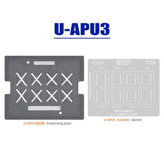 AMAOE BGA Трафарет (U-APU3) + платформа для RAM процессоров APPLE A16 / A14 / A13 / A11 / A15 / SE3-A15 / A12 / A10