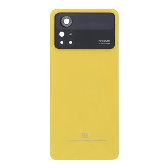 Крышка(задняя) для Xiaomi Poco X4 Pro 5G Желтый со стекло камеры