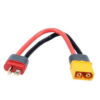 Переходник XT60 папа на T-Plug папа / 10см / с кабелем 14AWG