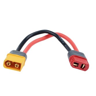 Переходник XT60 папа на T-Plug мама / 10см / с кабелем 14AWG