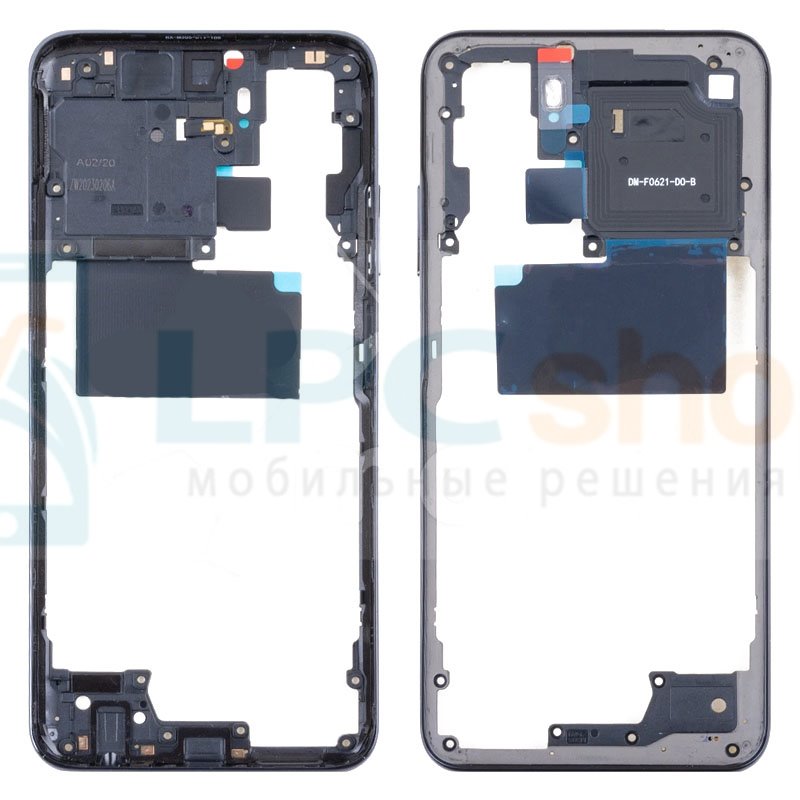 Средняя часть Xiaomi Redmi Note 10 M2101K7A Черная + кнопки громкости (C NFC)