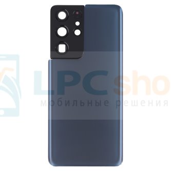 Крышка(задняя) для Samsung Galaxy S21 Ultra G998B Темно-Синяя (для Phantom Navy)