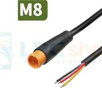 Кабель с разъемом M8 водонепроницаемый (3 pin, 3 контакта, 20см, папа) для велосипеда