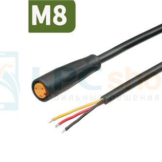 Кабель с разъемом M8 водонепроницаемый (3 pin, 3 контакта, 20см, мама) для велосипеда