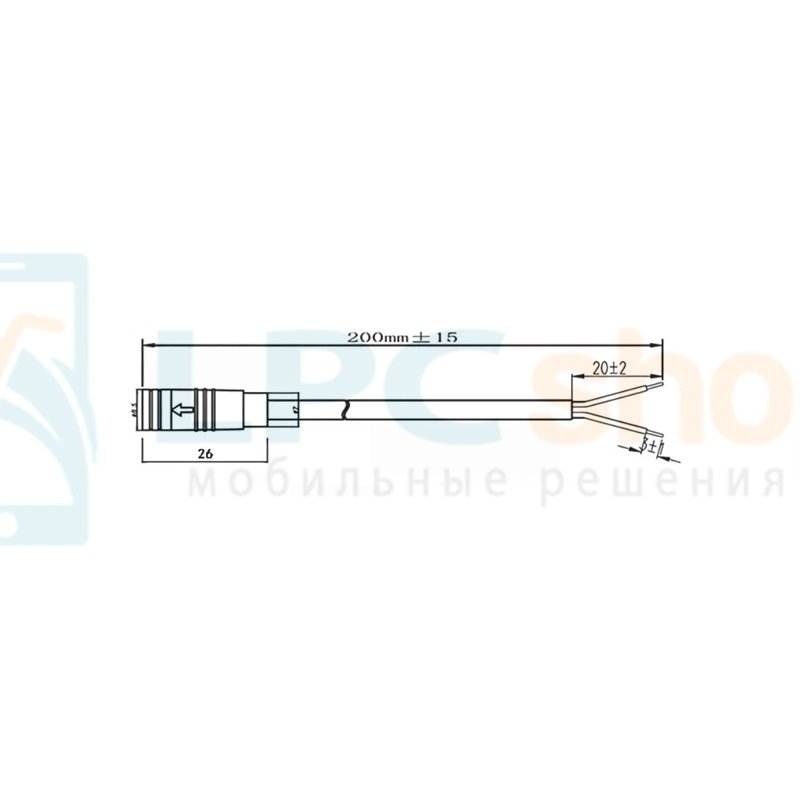 Кабель с разъемом M8 водонепроницаемый (3 pin, 3 контакта, 100см, мама) для велосипеда