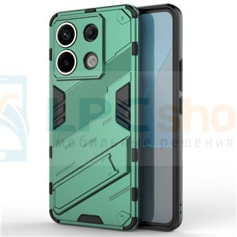 Чехол - накладка для Xiaomi Redmi Note 13 4G / BIBERCAS / с подставкой Зеленый / Пластиковый / Защитный 