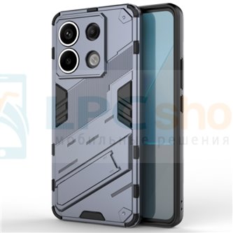 Чехол - накладка для Xiaomi Redmi Note 13 4G / BIBERCAS / с подставкой Серый / Пластиковый / Защитный 
