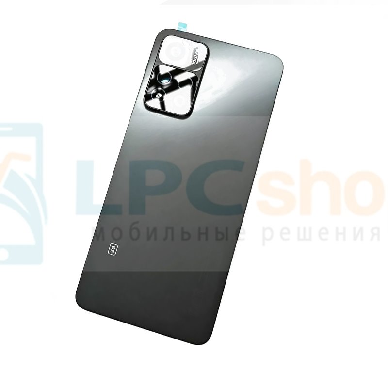 Крышка(задняя) для Xiaomi Redmi Note 11 Pro Plus 5G Черная со стеклом камеры - ОРИГ