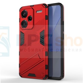 Чехол - накладка для Xiaomi Redmi Note 13 Pro Plus 23090RA98 / BIBERCAS / с подставкой Красный / Пластиковый / Защитный 