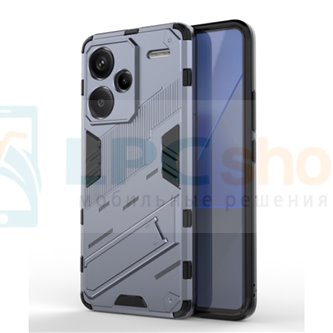 Чехол - накладка для Xiaomi Redmi Note 13 Pro Plus 23090RA98 / BIBERCAS / с подставкой Серый / Пластиковый / Защитный 