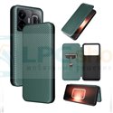 Чехол книжка для Realme GT Neo 5 / Realme GT 3 Зеленый (текстура карбон)