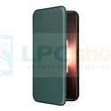 Чехол книжка для Realme GT Neo 5 / Realme GT 3 Зеленый (текстура карбон)