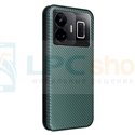 Чехол книжка для Realme GT Neo 5 / Realme GT 3 Зеленый (текстура карбон)
