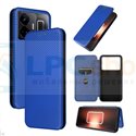 Чехол книжка для Realme GT Neo 5 / Realme GT 3 Синий (текстура карбон)