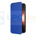Чехол книжка для Realme GT Neo 5 / Realme GT 3 Синий (текстура карбон)