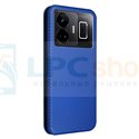 Чехол книжка для Realme GT Neo 5 / Realme GT 3 Синий (текстура карбон)