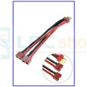Переходник T-Plug папа на 2 T-Plug мама с кабелем 10см 14AWG