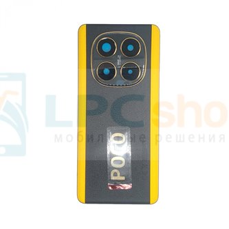 Крышка(задняя) для Xiaomi Poco X7 Черная со стеклом камеры - ORIG с CE