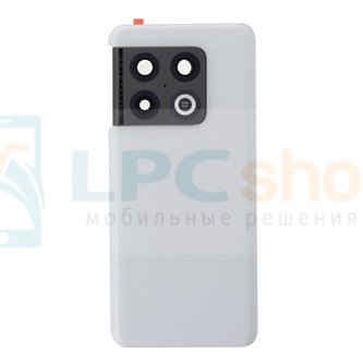 Крышка(задняя) для OnePlus 10 Pro со стекло камеры Белая глянцевая - ОРИГ