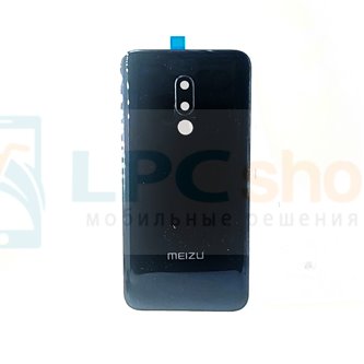 Крышка(задняя) Meizu 16th Черная со стеклом камеры