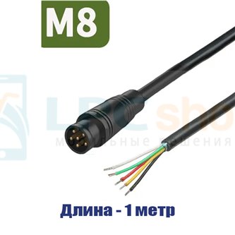Кабель с разъемом M8 водонепроницаемый (6 pin, 6 контакта, 100см, папа) для электровелосипеда