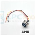 Авиационный разъем GX16 4pin папа с проводом 20см