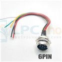 Авиационный разъем GX16 6pin папа с проводом 20см