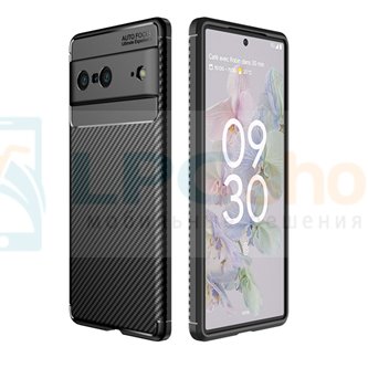 Чехол силиконовый для Google Pixel 7 / Черный текстура карбон