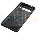 Чехол силиконовый для Google Pixel 7 Pro / Черный текстура карбон