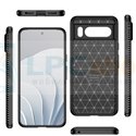 Чехол силиконовый для Google Pixel 8 Pro / Черный текстура карбон